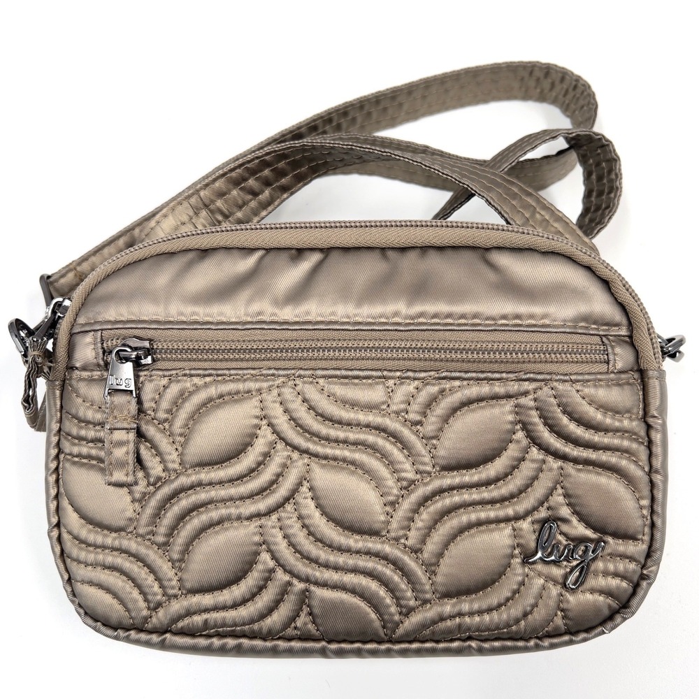 Lug Super Coupe Crossbody Bag Metallic Bronze‎ Quilted Adjustable Strap Belt Bag